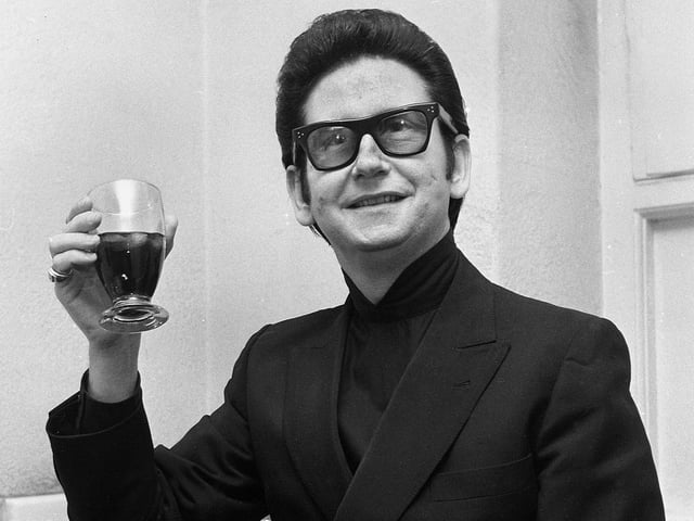 American singing star Roy Orbison back stage at Wigan Casino after his show in April 1969