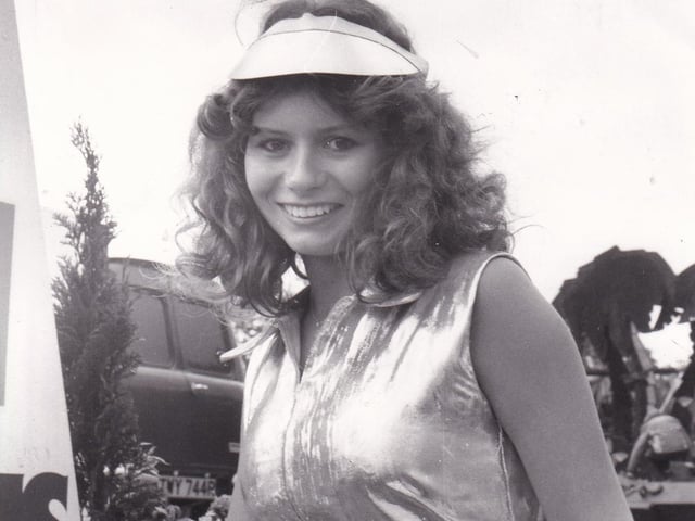 Michele Roberts on the Services Domestic Applicances float in June 1978.