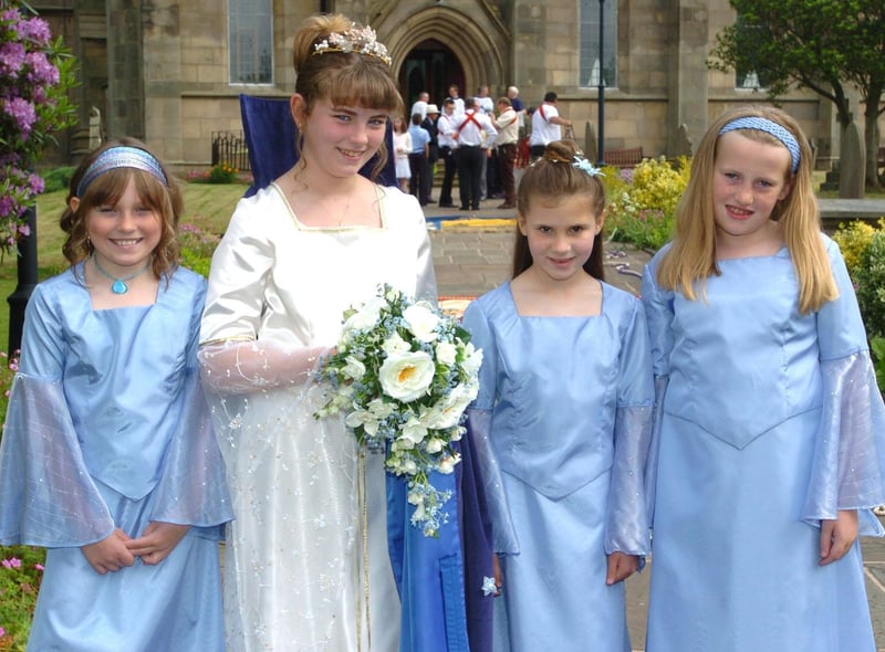 Rose Queen and her retinue for Kirkham and Wesham Club Day, are from left to right: Lucy McGurrell (10), Rose Queen Emma Cotton (12), Hannah Bates (nine) and Sophie Lund (10)