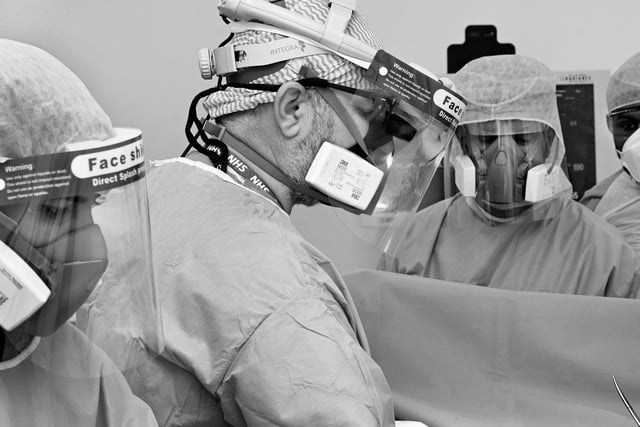 Professor Nidal Bittar and his team working in the cardiac theatre (Picture: Paul Canning)