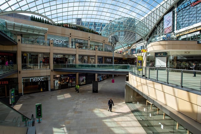 During the lockdown, inside the Trinity Leeds centre was locked off to the general public.
