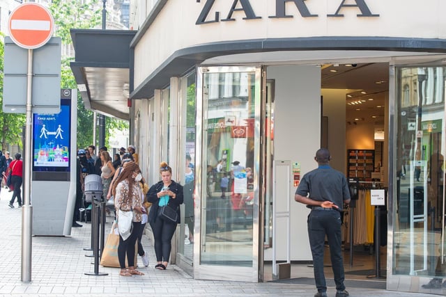 People queued for hours to get into Zara on the corner of Briggate and Kirkgate.