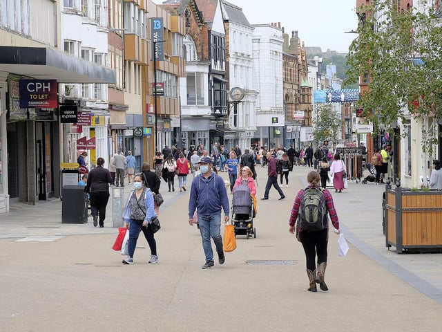 Shoppers out and about in Scarborough