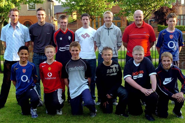 Prestons Referees Association members who have passed the referees exams, back row, from left, Bill Wade, Chris Isherwood, Chris Roberts, Nathan Hyde, Colin Burt, Martin Thomas and Daniel Dawson. Front row, from left, Adam Darr, Tom Hablim, Stewart Humber, Spencer Doherton, James Delaney and Daniel Garratt