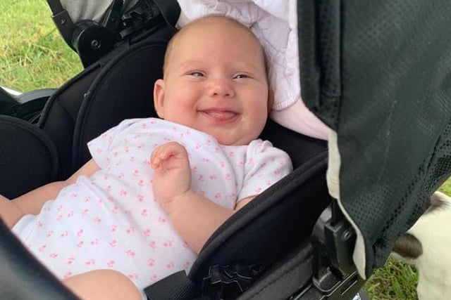 Proud parents Kerry and Benny Holt sent us this picture of Nancy who was born on March 28 at Blackpool Victoria Hospital, weighing 8lb 1oz. She's now 12 weeks old.