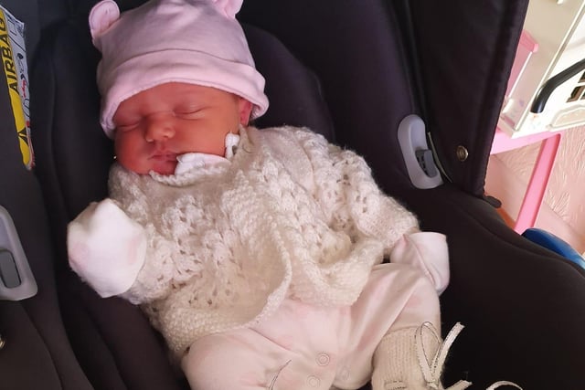 Thanks to Samantha Moore from Cleveleys for sending us this picture of Isabella who was born on March 27 weighing 7lb 3oz.