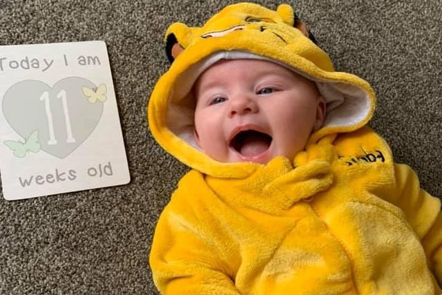 This happy chappy is Kian, who was born on March 24, weighing 6lb 12oz. Thanks to mum Niamh for sharing this lovely picture.