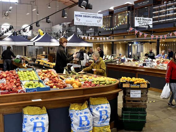 Scarborough's Market Hall has seen brisk business during lockdown with traders adapting to the circumstances.