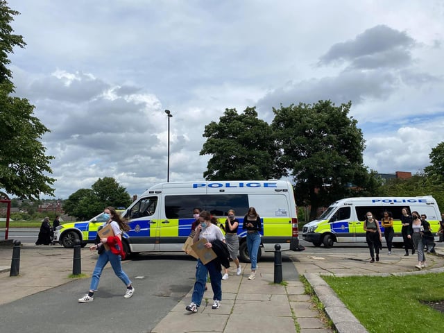 Police presence by the Queen Victoria statue in Hyde Park