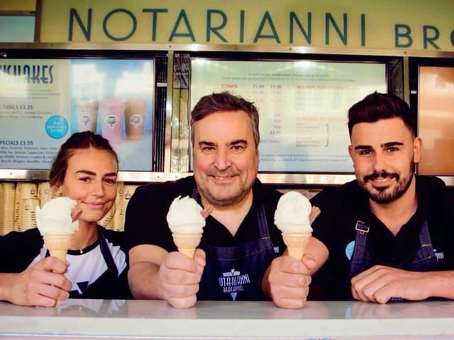 Notarianni Ices, Waterloo Road, Blackpool
Notariannis have been serving their vanilla ice cream since 1928. It is made fresh every day to the same secret recipe that has been passed down through four generations of the family and strictly adhered to, using fresh locally sourced dairy products. They are very proud and honoured to still be making their one flavour of vanilla ice-cream the same way the family has done for the past 90 years and it is a tradition that they dont intend to ever change.
Although the parlour itself is officially closed, the shop is now open for takeaway ice cream. Open from 10am until 9pm Tuesday to Saturday and 1pm until 9pm Monday.
For more information visit https://notarianni.co.uk/