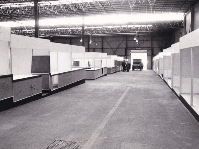 It was a large open hall, built of steel sheets with a lattice roof structure.