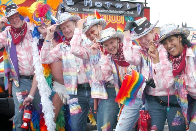 The crew from McHalls hotel during Blackpool Gay Pride Weekend