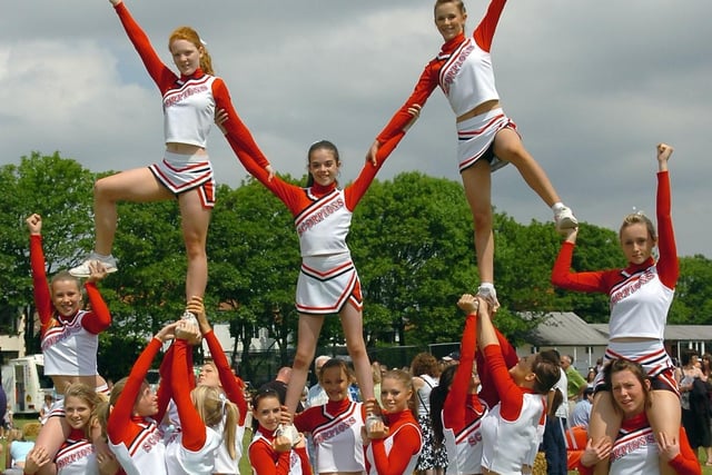 The Blackpool Scorpions cheerleader group at South Shore Community Fun Day at Arnold School, Blackpool