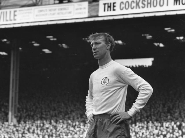 Jack Charlton in action against Manchester City at Maine Road in September 1968.