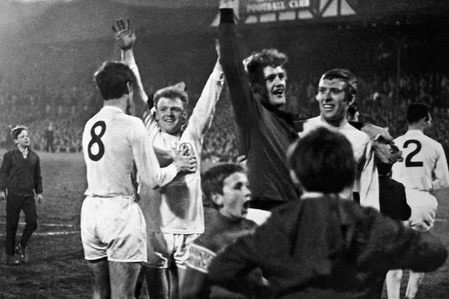 The Whites secured the title in April 1969 with a goalless draw 0-0 draw with challengers Liverpool at Anfield, whose supporters congratulated the Leeds team.