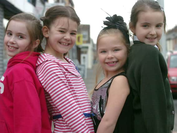 The Carnival Queens pose before the big day in 2010 - Bethany Knibbs, Nicole Cudworth, Emily Jane Birdsall and Chloed Egan