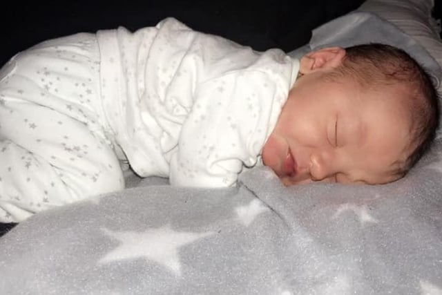 Elijah was born weighing 8lb 14oz on May 8 to happy parents Jessica Thistleton and Reagan Johnstone from Thornton-Cleveleys.