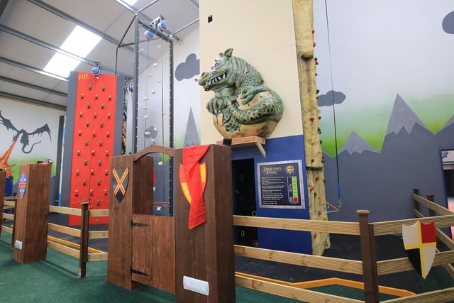 It has lots of activities to keep children entertained including a climbing wall.