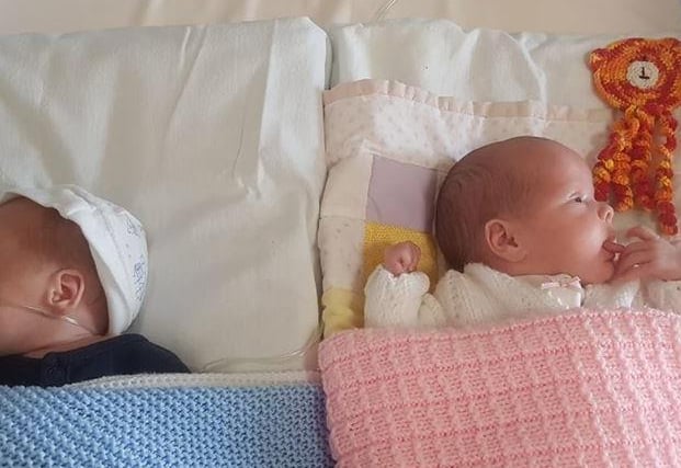 More twins! Born on May 4 weighing 2lb and 2lb 8oz, James Andre and Connie-Faith joined parents Natalie Taylor and James White, who are from Blackpool.