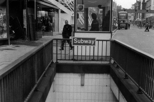 Did you know Briggate boasted a subway back in the day? This photo was taken between 1970 and 1973.