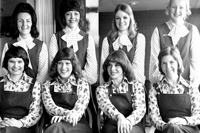 The staff at C A Modes in 1973
