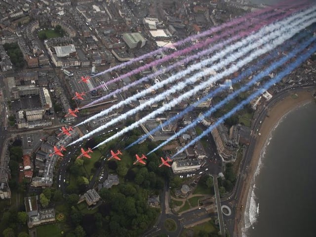 The South Bay, including the Grand Hotel, can be seen. Photo: Crown Copyright 2020.
