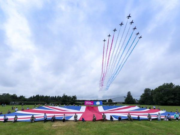 A welcome from RAF Leeming personnel. Photo: Crown Copyright 2020.