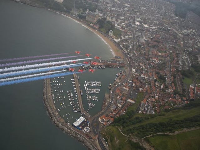 Spectacular sight over a spectacular Scarborough setting. Photo: Crown Copyright 2020.