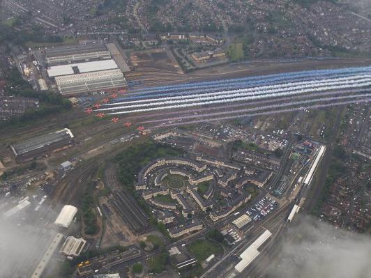 The red Hawks fly over York. Photo: Crown Copyright 2020.