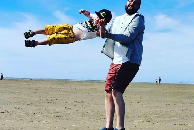 Hayley Elizabeth Halsall sent in this:
My husband and son having fun on a nearly empty beach was so nice to get out the house once we were allowed to go for drives, we couldn't wait to go to the beach!
