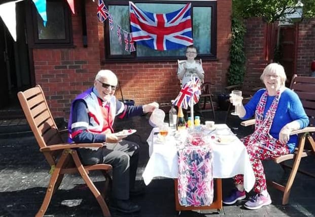 Catherine Roberts sent in:
Mum and dad's VE Day celebrations