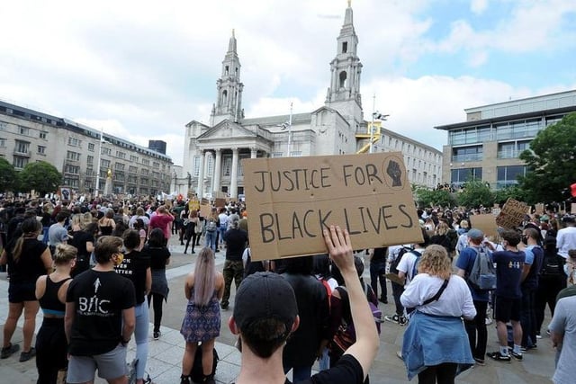 The first organised Black Lives Matter protest takes place on Millennium Square