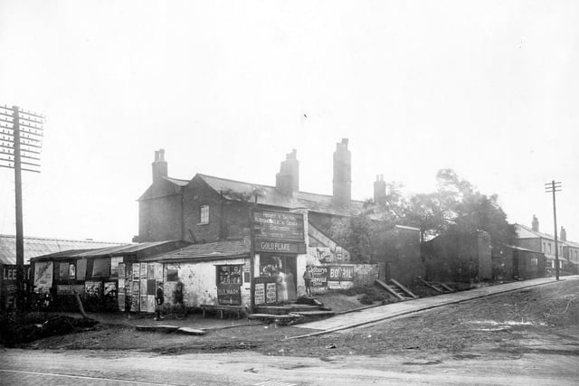 Junction with Osmondthorpe Lane. Shop and garage premises with sign 'Henry.V.Smith, automobile and general engineer.'