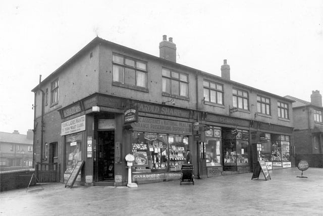 View of shops numbering from left to right 534 - 530 York Road. This is close to the junction with Rookwood Avenue just off the photograph to the left.
