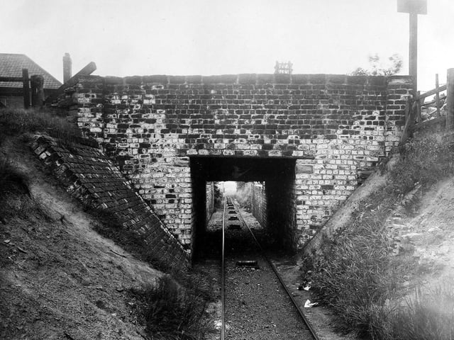 Osmonthorpe Lane with bridge over railway line. The lane was specifically to carry coal from the local pits.