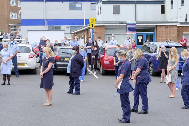 Photos from the two-minute silence at Scarborough Hospital. Pictures by Richard Ponter.