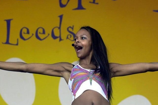 Pop princess Samantha Mumba who was just 17 when she appeared on the Temple Newsam stage. She shot to fame with the release of her debut single Gotta Tell You.