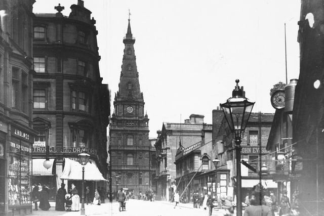 Halifax Town Hall may have remained unchanged over the years but the area around it looks very different, as seen in this picture from the 19th century.