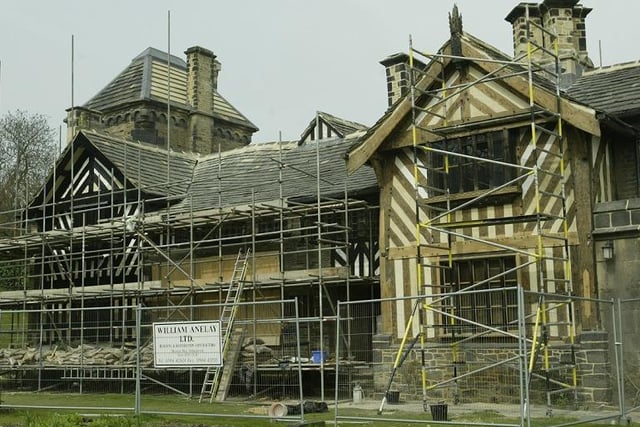 This picture from 2003 shows Shibden Hall looking very different to what it does toda when it underwent some work. The hall was given Grade II* listed status in 1954.