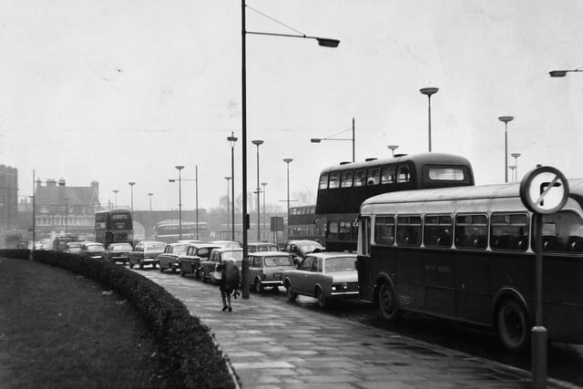 St. Peter's Street between the Eastgate roundabout and the York Street traffic lights. This photo was taken at 9.20am on a Monday morning in November 1968.