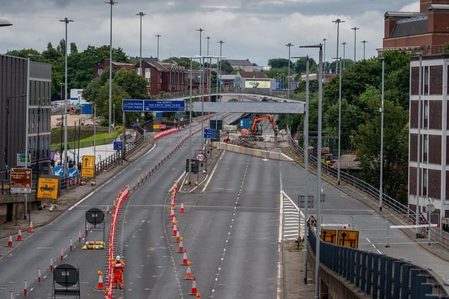 The work is being done to fix damage caused to the bridge by road salt and its generally poor construction, according to Leeds City Council.
