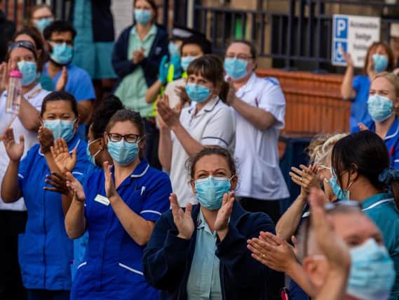 Staff outside Leeds General Infirmary held a final round of applause to mark the 72nd birthday of the NHS and thank people who have worked hard throughout the coronavirus pandemic.