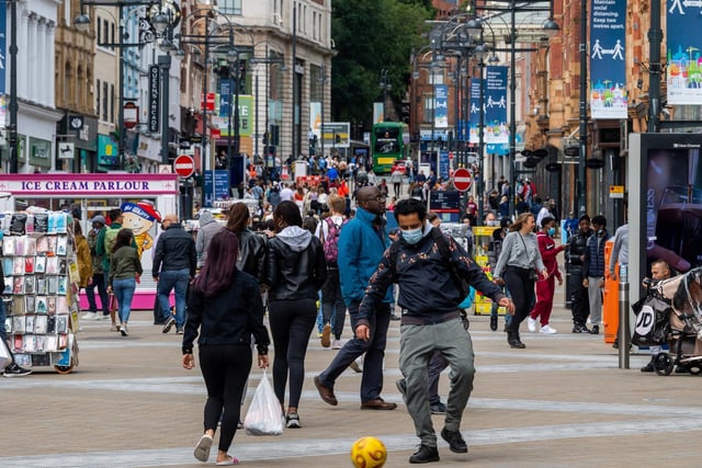 Briggate was busy once again after shops reopened in June and bars and pubs reopened on Saturday, July 4.