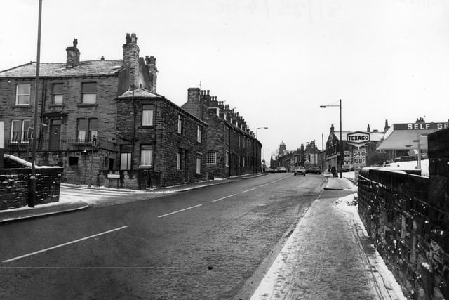 View looking west along Lowtown. The junction with Claremont is on the left.