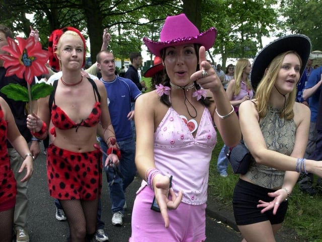 More outlandish outfits at the Love Parade.