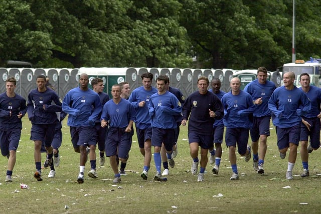 The Leeds United players had to negotiate the rubbish as pre-season training kicked off with a run in Roundhay Park.