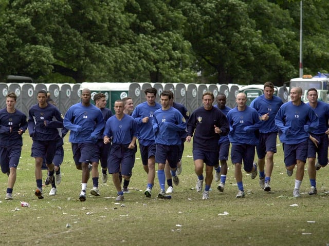 The Leeds United players had to negotiate the rubbish as pre-season training kicked off with a run in Roundhay Park.