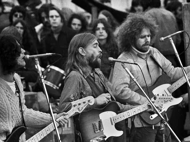 American country rock band "New Riders of the Purple Sage" at Bickershaw Festival in 1972.