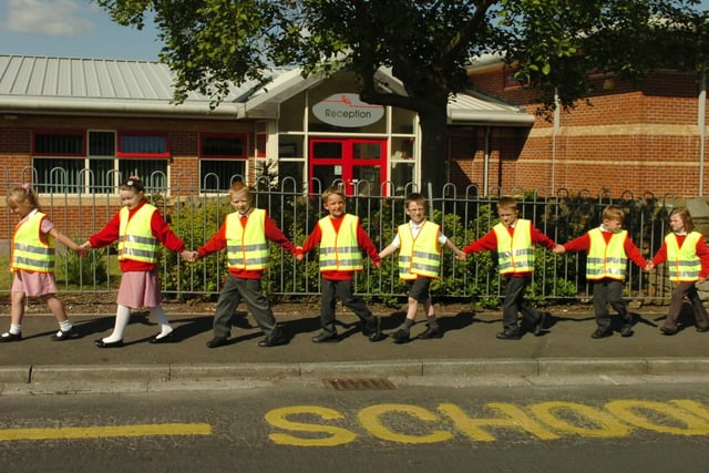 Brindle Gregson Lane Primary School are walking to school instead of using the car as part of an initiative to get kids fit and for parents to leave their cars at home