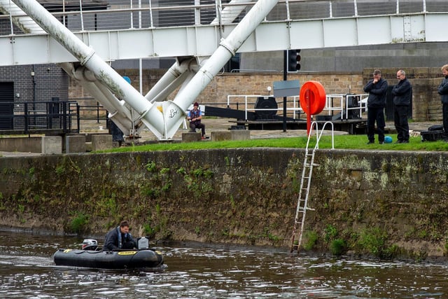 Police searching for a missing man are focusing on the River Aire after someone was seen entering the water in the early hours of Saturday morning.